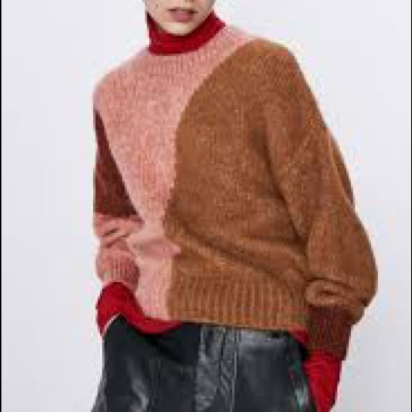 Zara Sweaters | Zara Colorblock Sweater | Color: Brown/Tan | Size: S | Kcalbrecht's Closet
